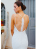 Scoop Neck Double Strap Ivory Lace Wedding Dress